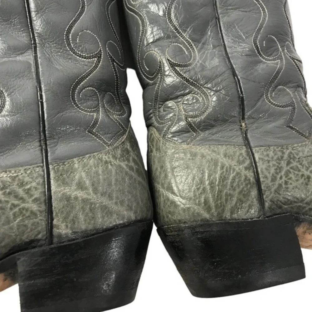 Dan Post 6297091 El Paso Grey Leather Men’s Cowboy Boots size 8.5 D